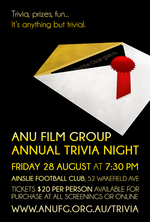 Poster for ANUFG Trivia Night